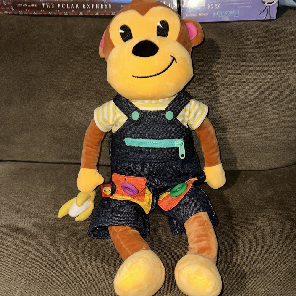 ALEX Toys Little Hands Early Learning Learn To‎ Dress Banana Eating Plush Monkey